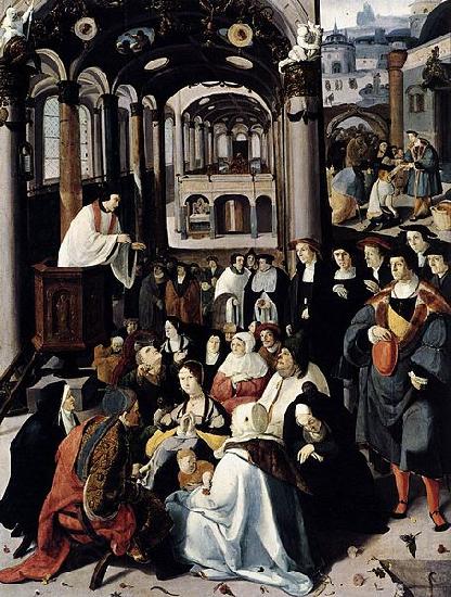 Lucas van Leyden Preaching in the Church oil painting picture